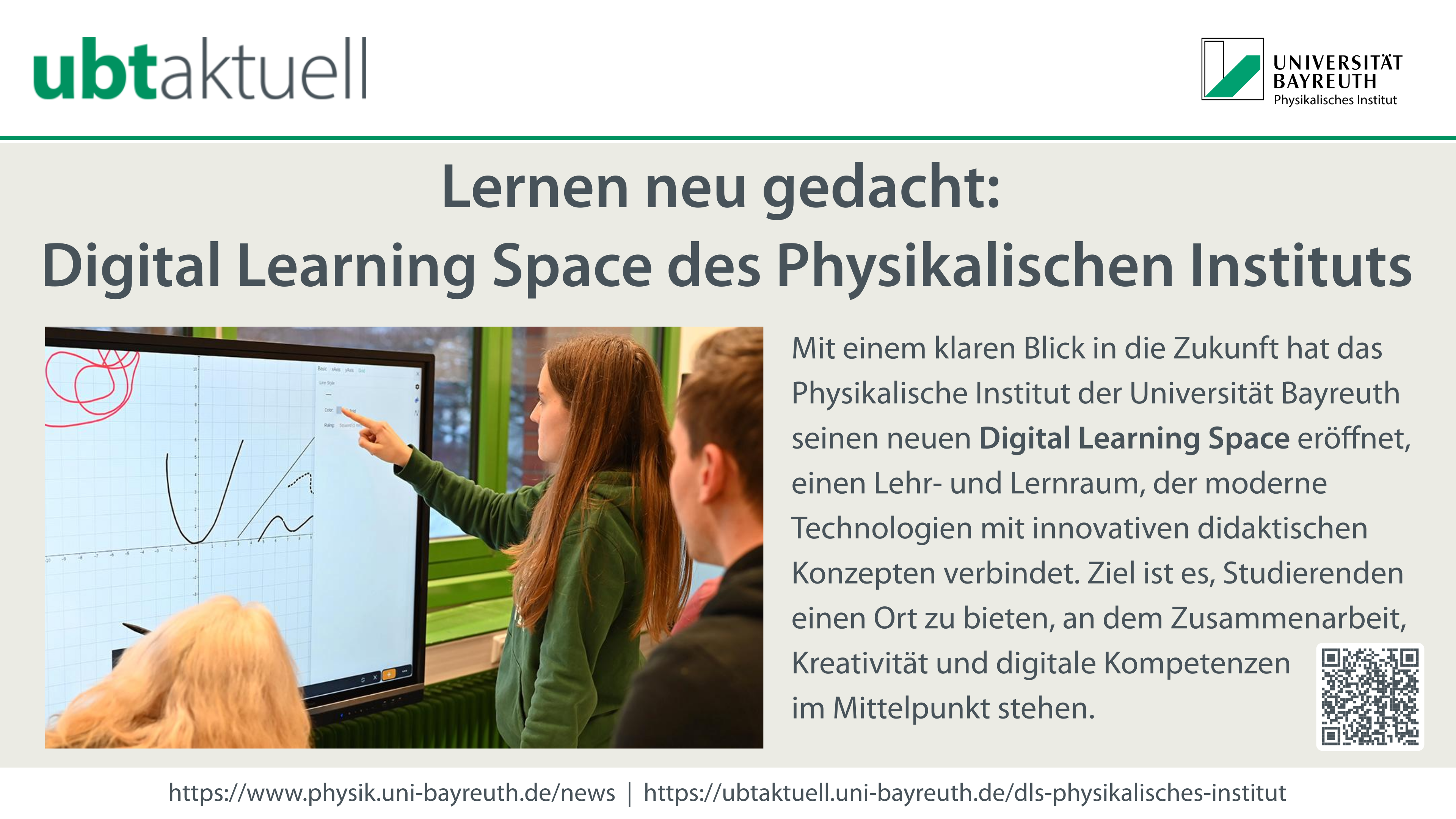 Lernen neu gedacht:  Digital Learning Space des Physikalischen Instituts