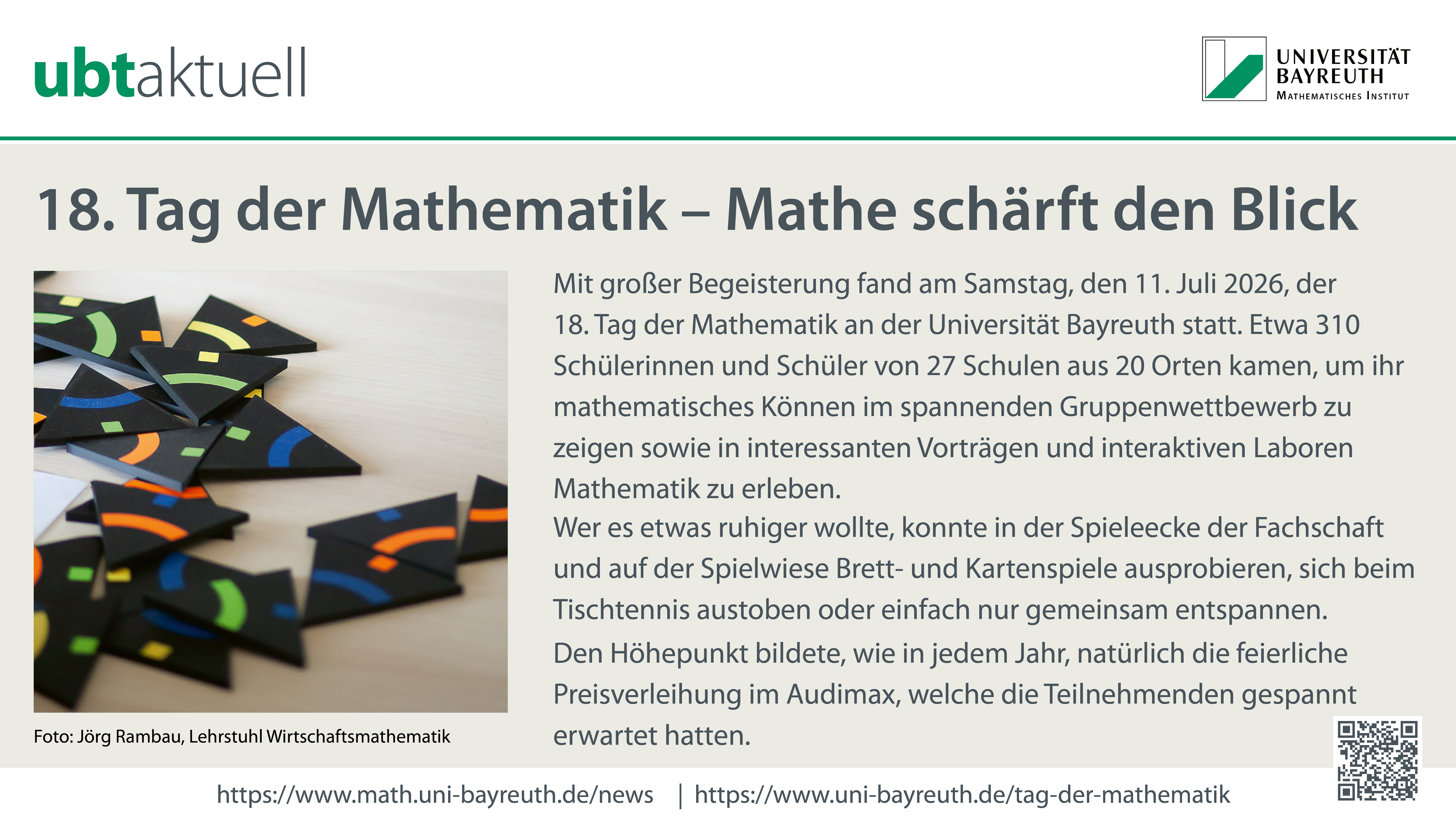 Bericht Tag der Mathematik 2026