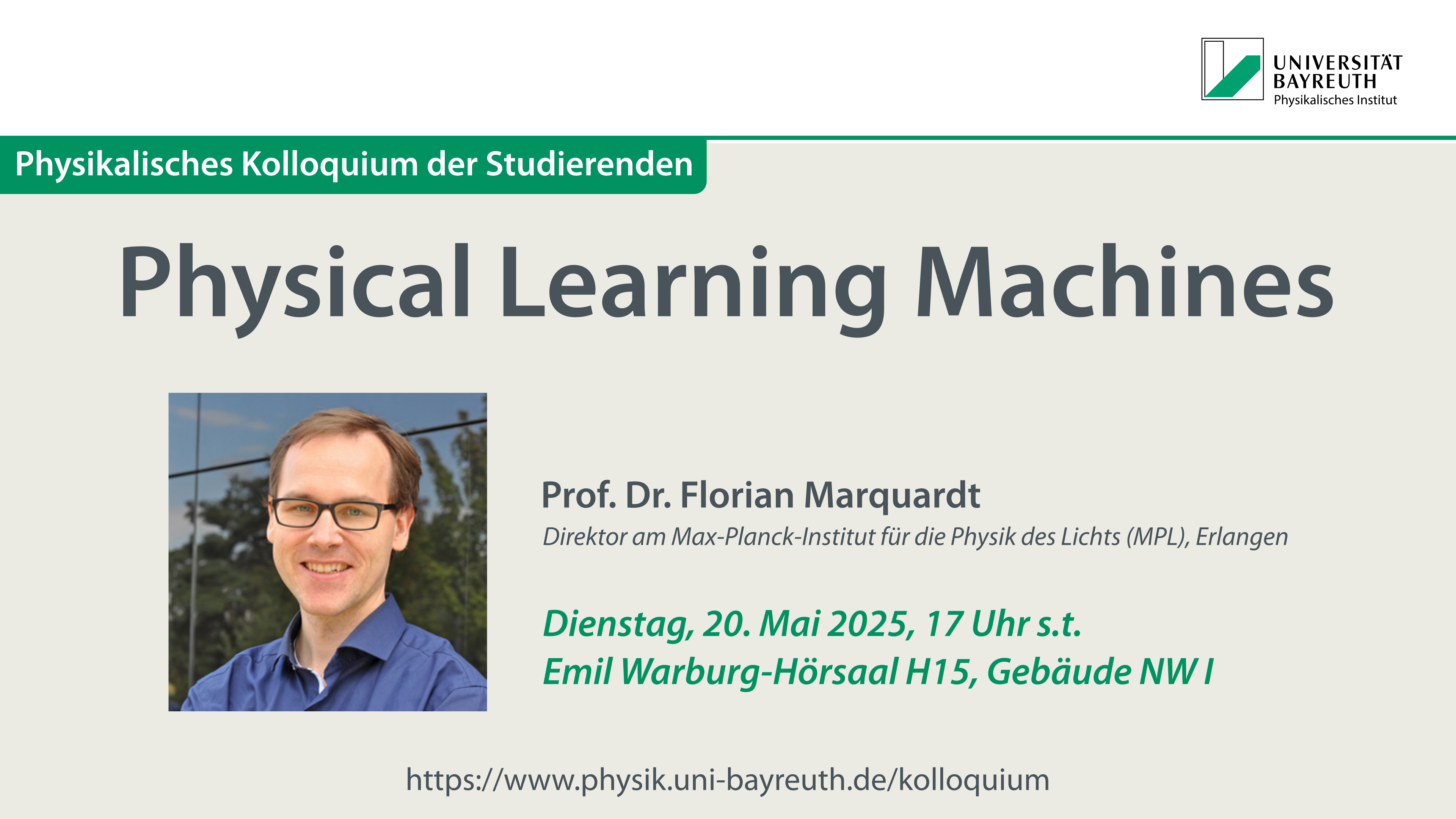 Physikalisches Kolloquium der Studierenden am 20. Mai 2025